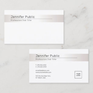 Custom Modern Elegant Glamourous Silver Template Business Card