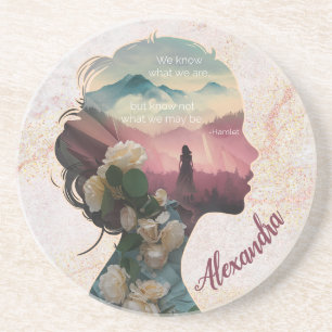 Custom Modern Elegant Keepsake Inspirational Quote Coaster