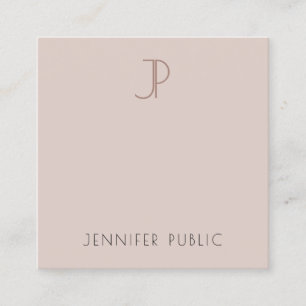 Custom Modern Elegant Minimalist Monogram Template Square Business Card