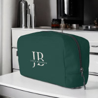 Custom Modern Elegant Monogram and Name Dark Green