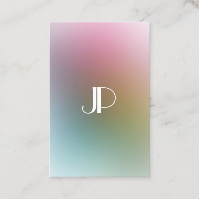 Custom Modern Elegant Monogram Colourful Template Business Card (Front)