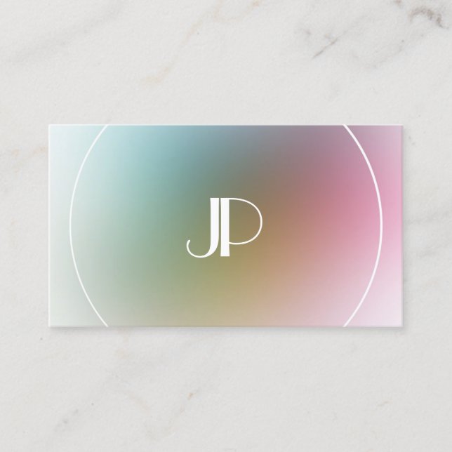 Custom Modern Elegant Monogram Colourful Template Business Card (Front)