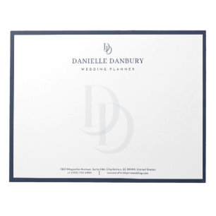 Custom Modern Elegant Navy Wedding Planner  Notepad