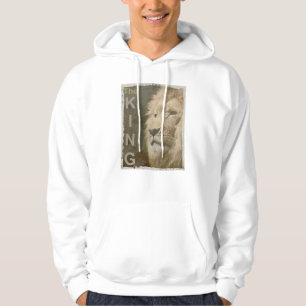 Custom Modern Elegant Pop Art Lion Head Men's Hoodie