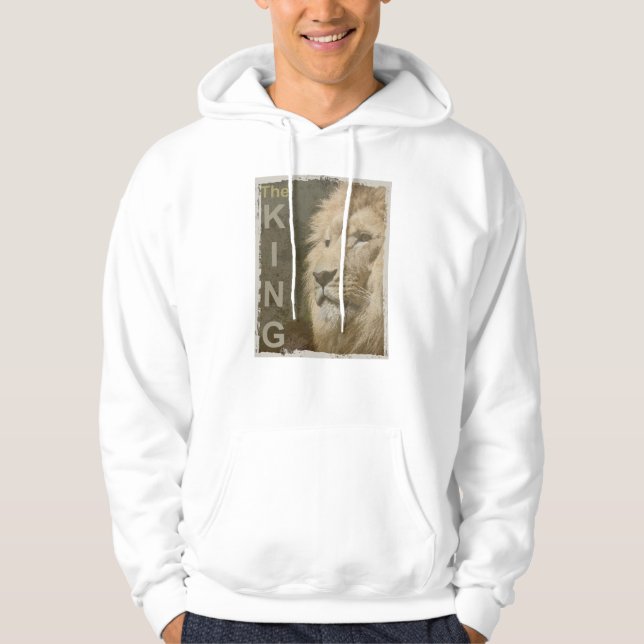 Custom Modern Elegant Pop Art Lion Head Men's Hoodie (Front)