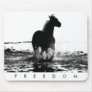 Custom Modern Elegant Pop Art Running Horse Mouse Mat