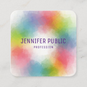 Custom Modern Elegant Professional Colourful Square Business Card
