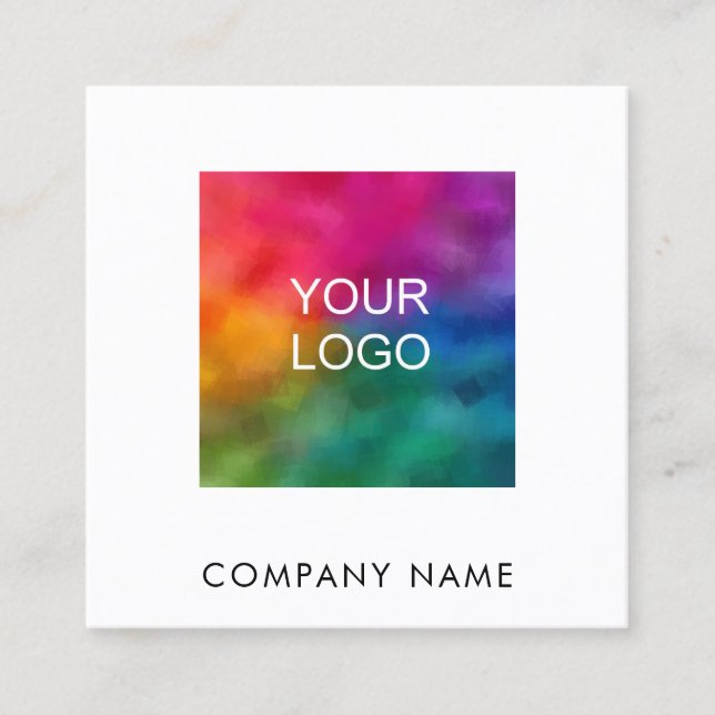 Custom Modern Elegant Professional Company Logo Square Business Card (Front)