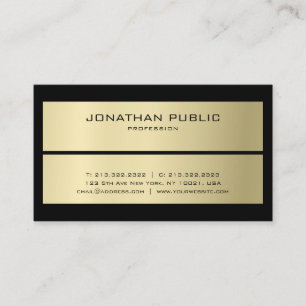 Custom Modern Elegant Simple Black & Gold Template Business Card