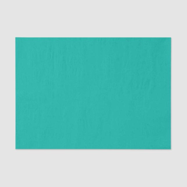 Custom Modern Elegant Teal Blue Green Solid Colour Tissue Paper (Front)