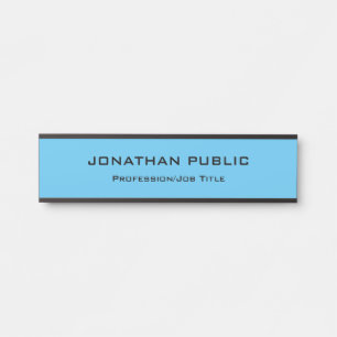 Custom Modern Elegant Template Cool Sky Blue Door Sign