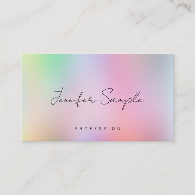 Custom Modern Elegant Template Handwritten Script Business Card (Front)