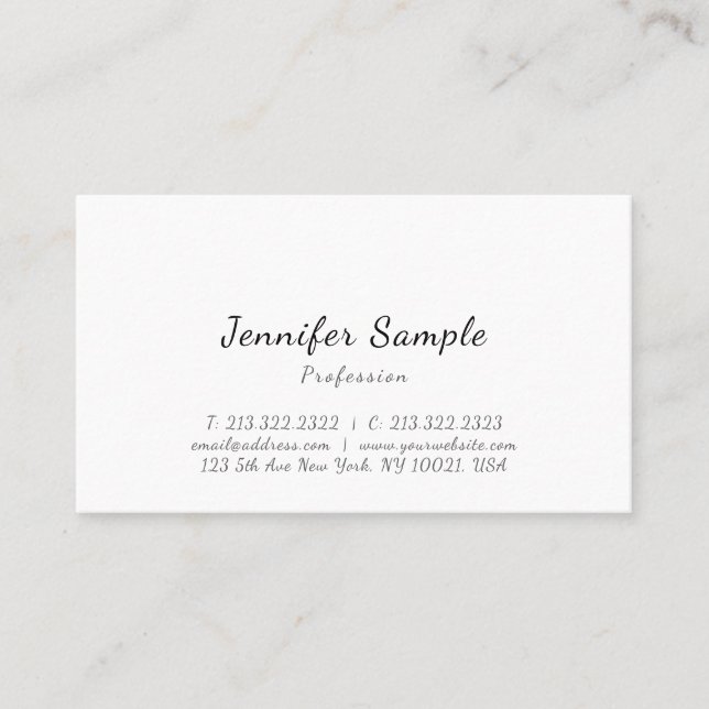 Custom Modern Elegant Template Typography Script Business Card (Front)