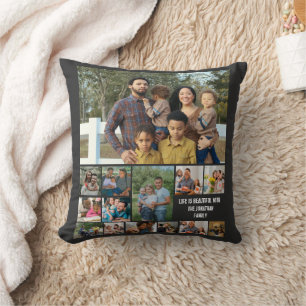 Custom Modern Family 14 Photo Collage Template Cushion