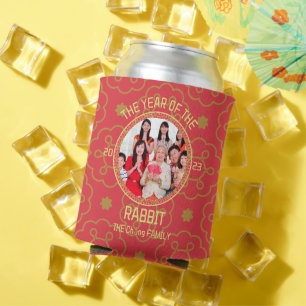 Custom Modern Family Chinese New Year Photo Can Cooler
