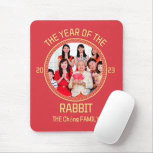 Custom Modern Family Chinese New Year Photo Mouse Mat