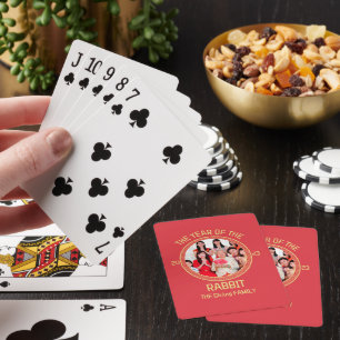 Custom Modern Family Chinese New Year Photo Playing Cards