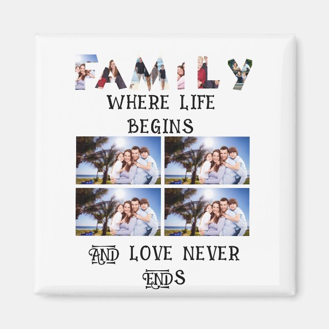 Custom Modern Family Love 10 Photo Collage  Magnet (Front)