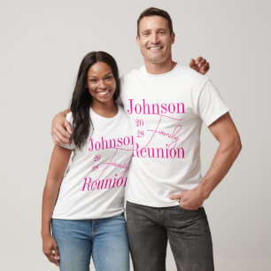Custom Modern Family Reunion Party Hot Pink T-Shirt
