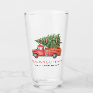 Custom Modern Firefighter Christmas Fire Truck Glass