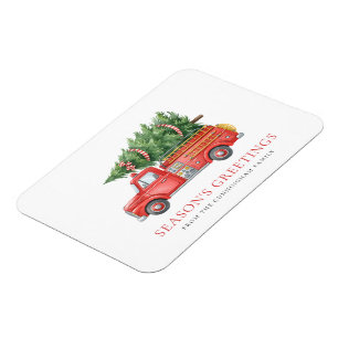 Custom Modern Firefighter Christmas Fire Truck Magnet