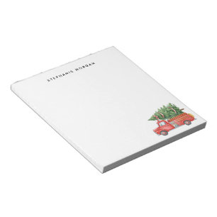 Custom Modern Firefighter Christmas Fire Truck Notepad