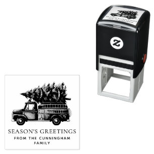 Custom Modern Firefighter Christmas Fire Truck  Self-inking Stamp