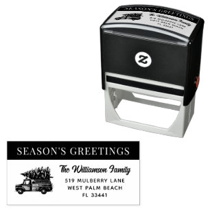 Custom Modern Firefighter Christmas Fire Truck  Self-inking Stamp