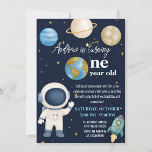 Custom Modern First Trip Around the Sun Birthday Invitation