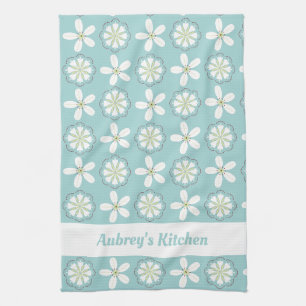Custom Modern Floral Kitchen Towel