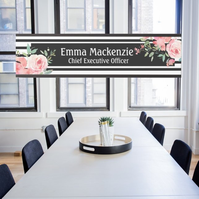 Custom Modern Floral Name Plate Office Door Sign (Creator Uploaded)