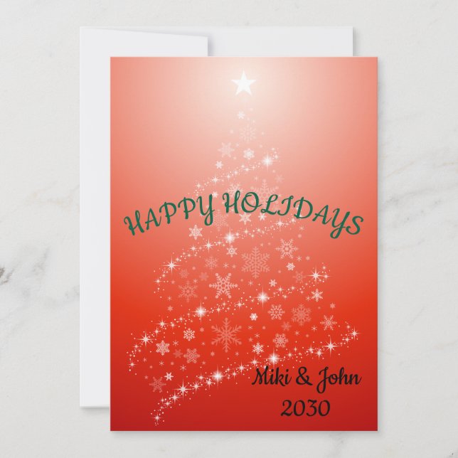 Custom Modern Foil Red Christmas Holiday Card  (Front)
