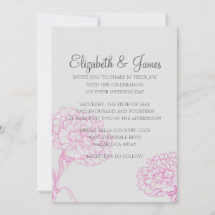 Custom Modern Fuchsia Wedding Invitations