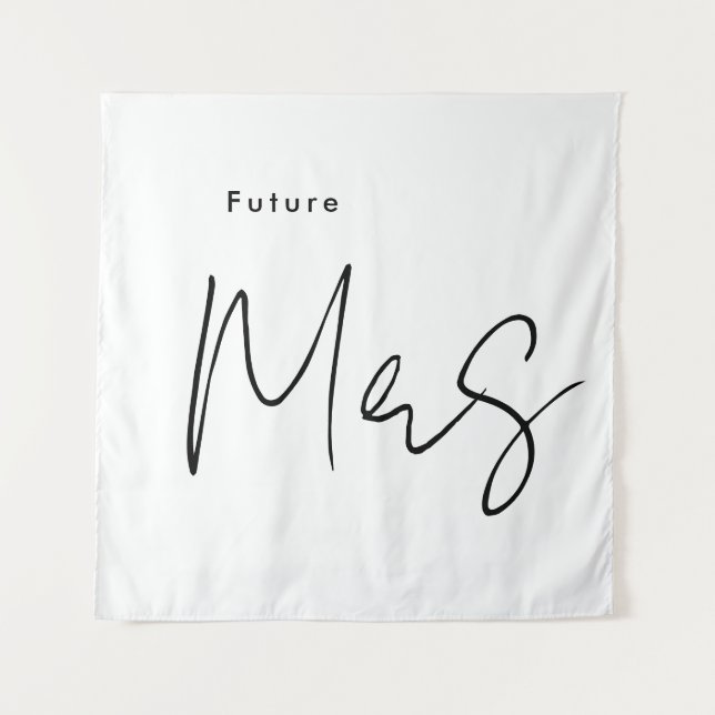 Custom Modern Future Mrs Bridal Shower Tapestry (Front)