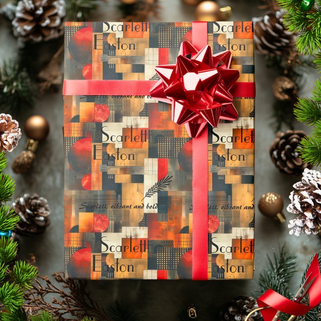 Custom Modern Geometric, Black & Brown tones Wrapping Paper (Creator Uploaded)