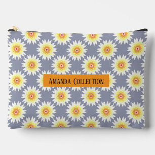 Custom modern girly floral bright purple chic accessory pouch