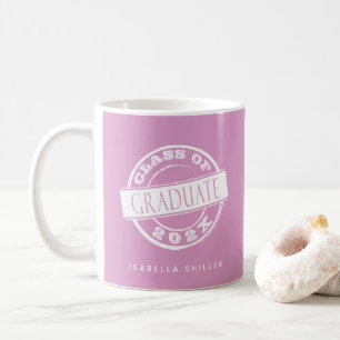 Custom Modern Girly Pink Graduate  Coffee Mug