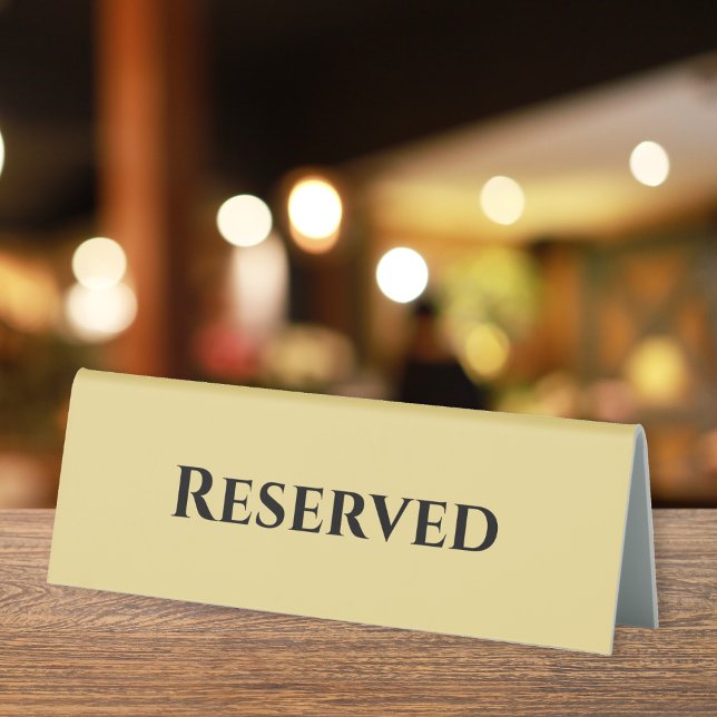 Custom Modern Gold Black Reserved Restaurant Event (Custom Modern Gold Black Reserved Restaurant Event Table Tent)