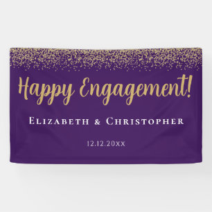 Custom Modern Gold Engagement Banner