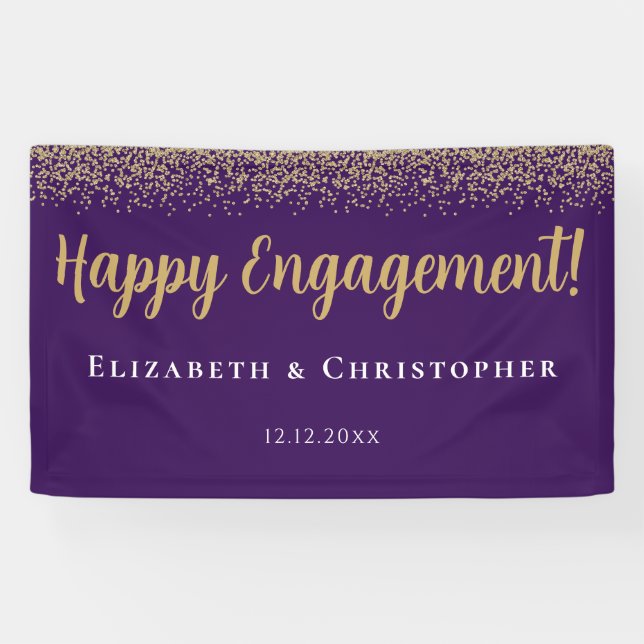 Custom Modern Gold Engagement Banner (Horizontal)