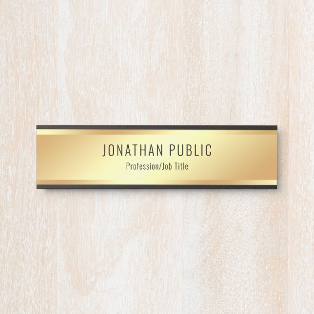 Custom Modern Gold Look Glamourous Template Door Sign (Front)