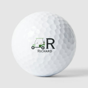 Custom Modern Golf Cart Club Monogram Name Balls