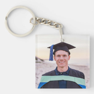 Custom Modern Graduate Photo Key Ring
