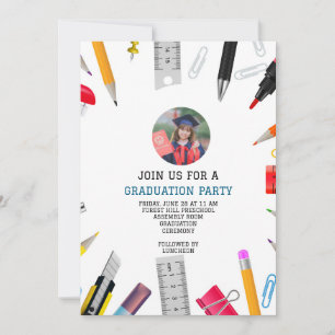 Custom modern graduation kids preschool invitation