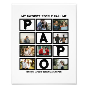 Custom Modern Grandpa Papo 8 Photo Collage