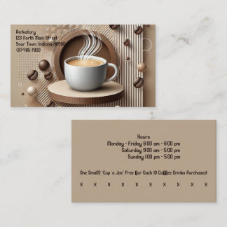 Custom Modern Graphic Coffee Shop & Punch Business Card