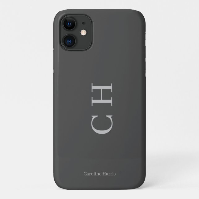 Custom Modern Grey Case-Mate iPhone Case (Back)