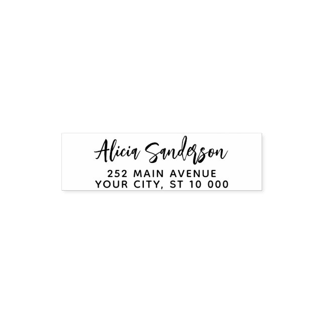 Custom modern handwritten signature retrun address self-inking stamp (Design)