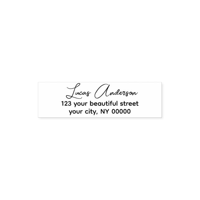 Custom Modern Handwritten Stylish Return Address  Self-inking Stamp (Design)