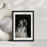 Custom Modern Hanukkah Star Navy Blue Two Photo